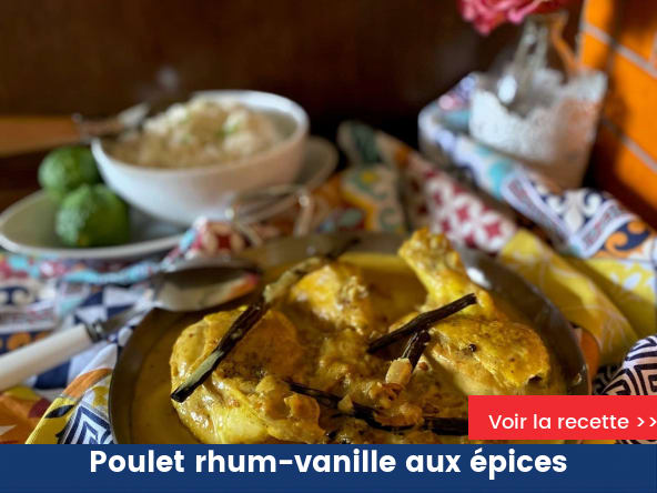 Poulet rhum-vanille aux épices